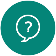 Green circle with white question mark