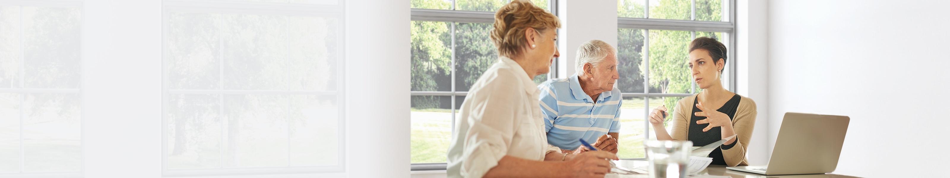 An older couple is meeting with a financial advisor.